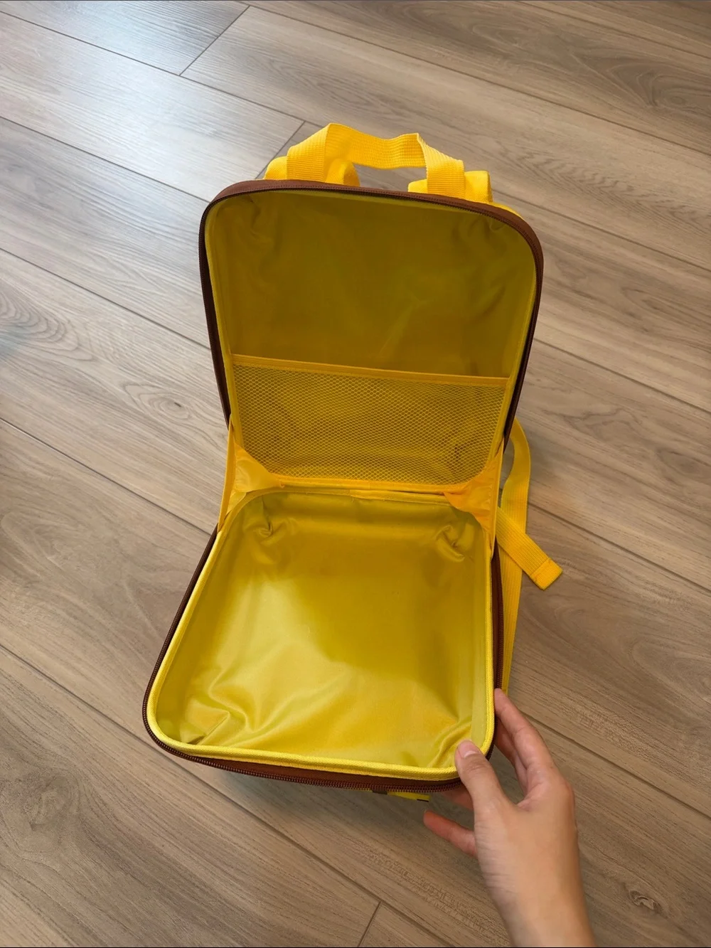 Yellow Pikachu-Themed Kids Backpack with Lightning Tail Accent